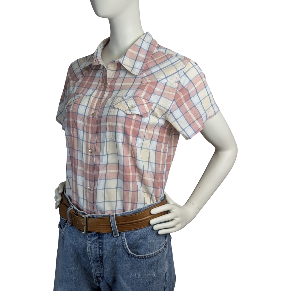 Wrangler "Wrancher" Western Women's Pearl Snap Shirt, Size Medium - Picture 2 of 7